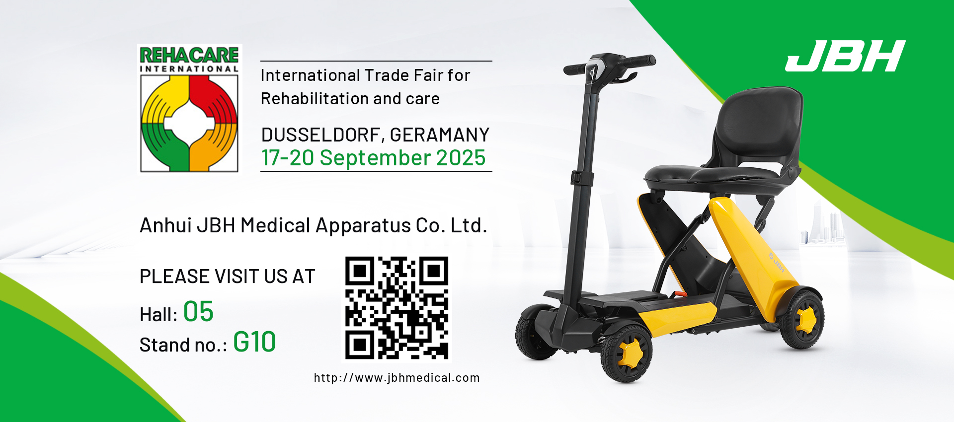JBH akan berpartisipasi dalam rehabilitasi internasional dan pameran perawatan di Düsseldorf, Jerman